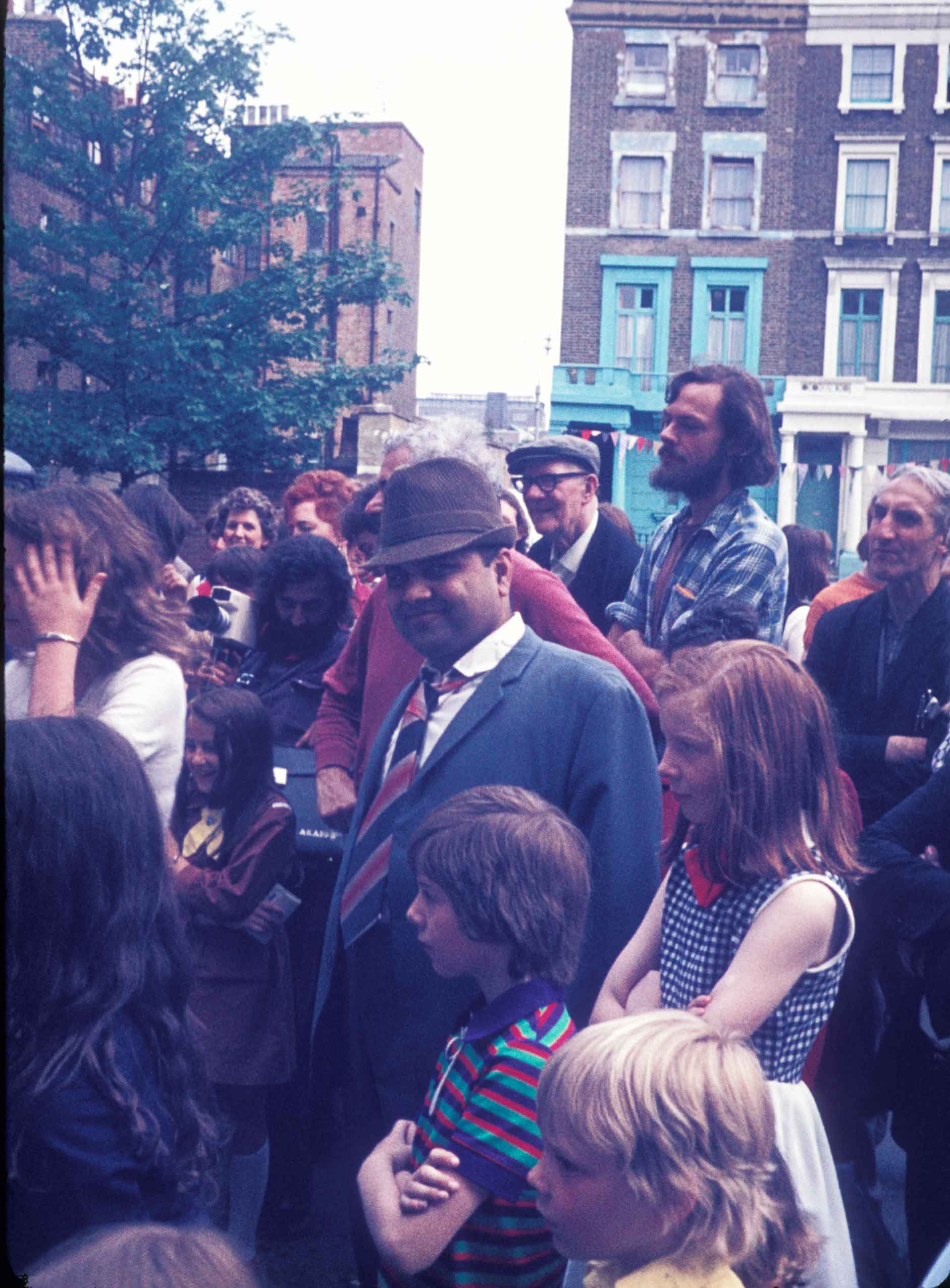 Audience for event at Tolmers first Carnival, 1974