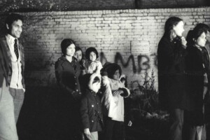 Bonfire night at the community garden, 1975