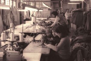 Seamstresses in Hampstead Road, 1976