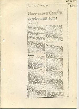 Flare-up over Camden development plans