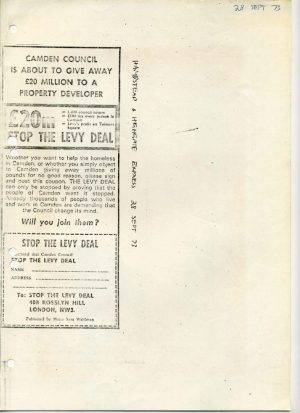 Camden Council is about to give away £20 Million to a property developer