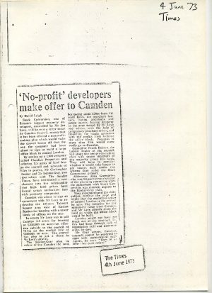 ‘No-profit’ developers make offer to Camden