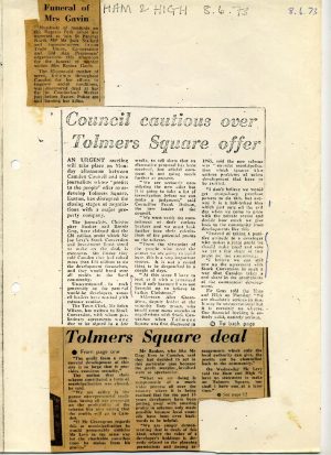 Council cautious over Tolmers Square offer