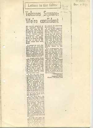 Tolmers Square: We’re confident