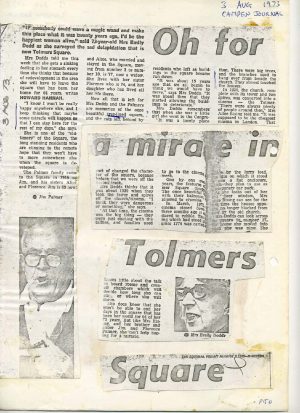 Oh for a miracle in Tolmers Square….